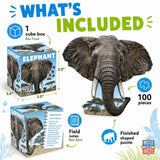 Elephant 100 Piece Shaped Jigsaw Puzzle