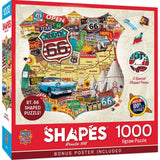 Route 66 1000 Piece Shaped Jigsaw Puzzle