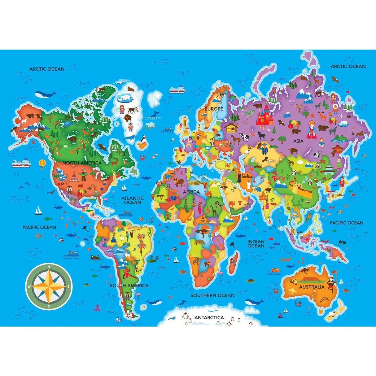 Explorer - World Map 60 Piece Jigsaw Puzzle