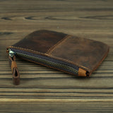 The Cael | Handmade Leather Coin Purse with Zipper