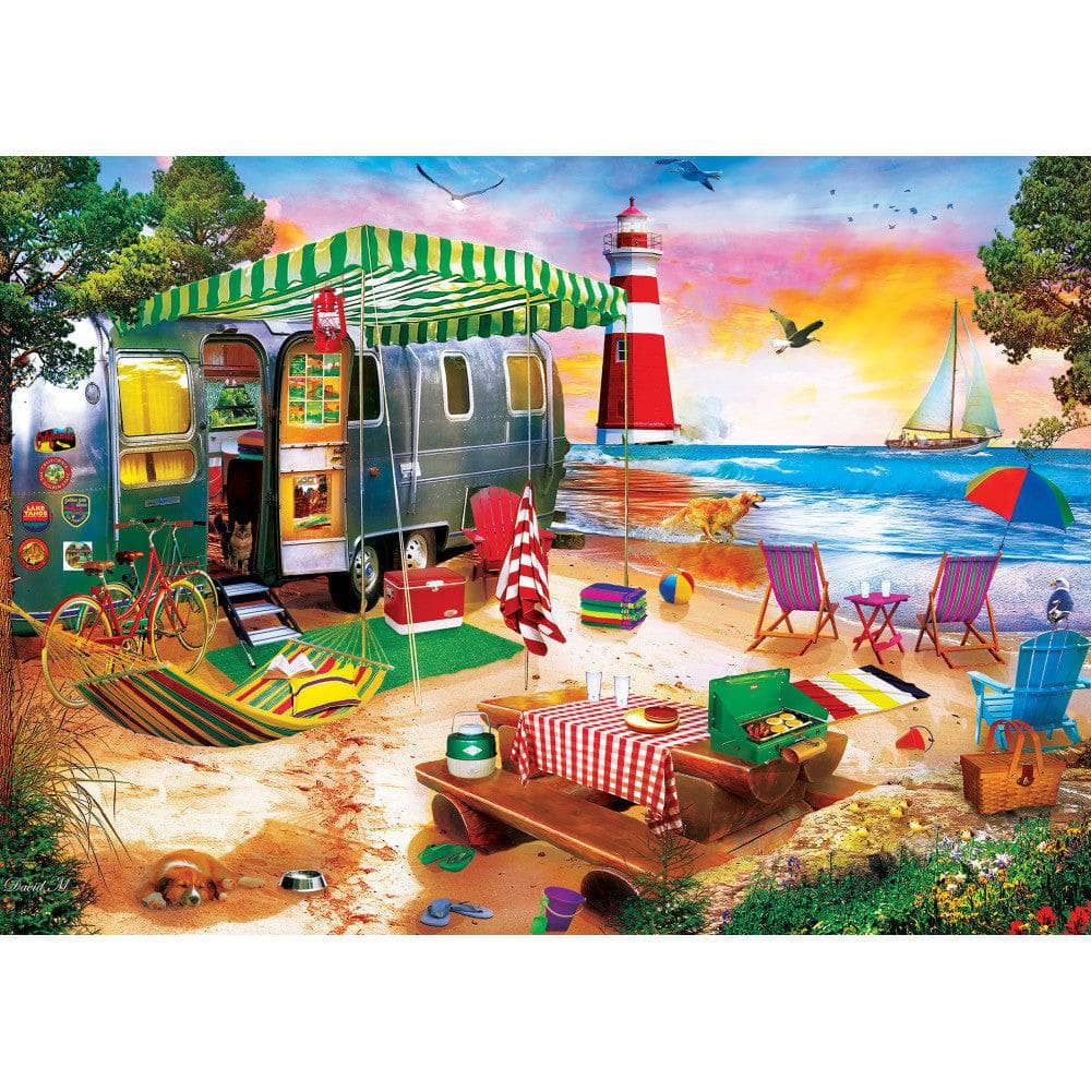 Paradise Beach - Oceanside Camping 500 Piece Jigsaw Puzzle