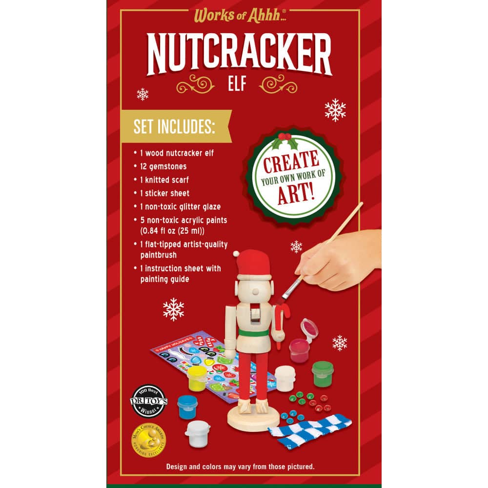Holiday Craft Kit - Nutcracker Elf Wood Craft & Paint Kit