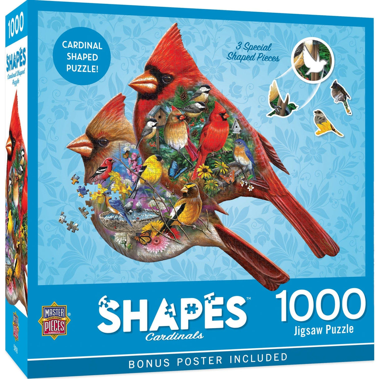 Shapes - Cardinals 1000 Piece Shaped Jigsaw Puzzle