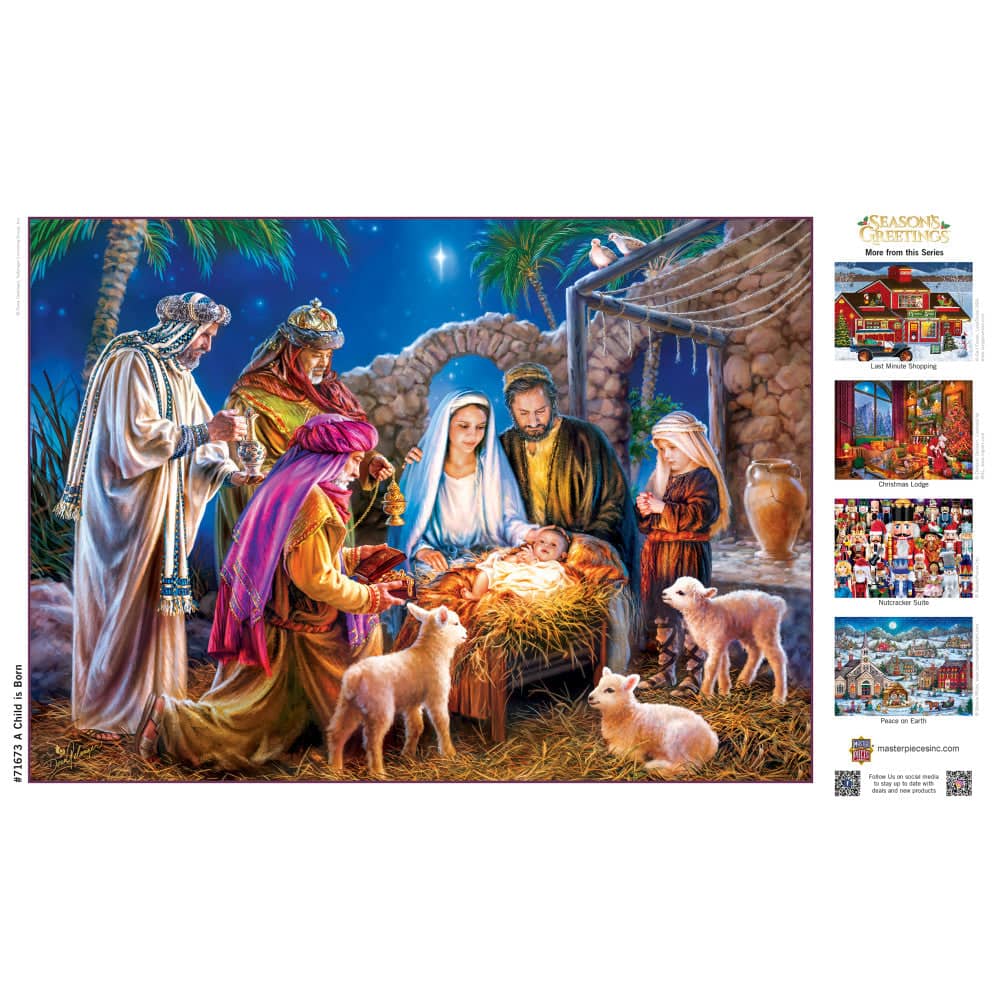 Season's Greetings - A Child is Born 1000 Piece Jigsaw Puzzle