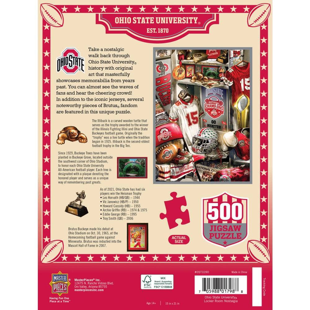 Ohio State Buckeyes - Locker Room 500 Piece Jigsaw Puzzle