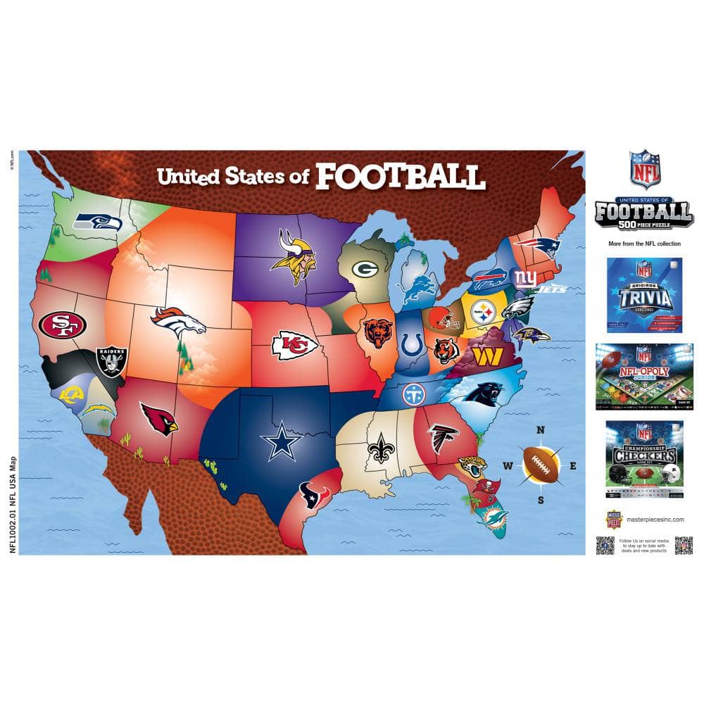 NFL - League Map 500 Piece Jigsaw Puzzle