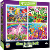 Glow in the Dark 100 Piece Jigsaw Puzzles - 4-Pack V1