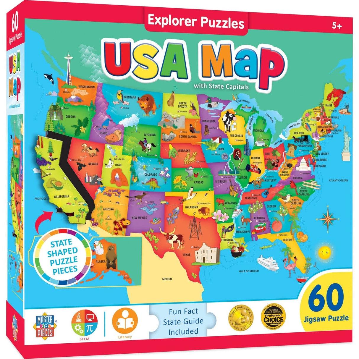 Explorer - USA Map 60 Piece Jigsaw Puzzle