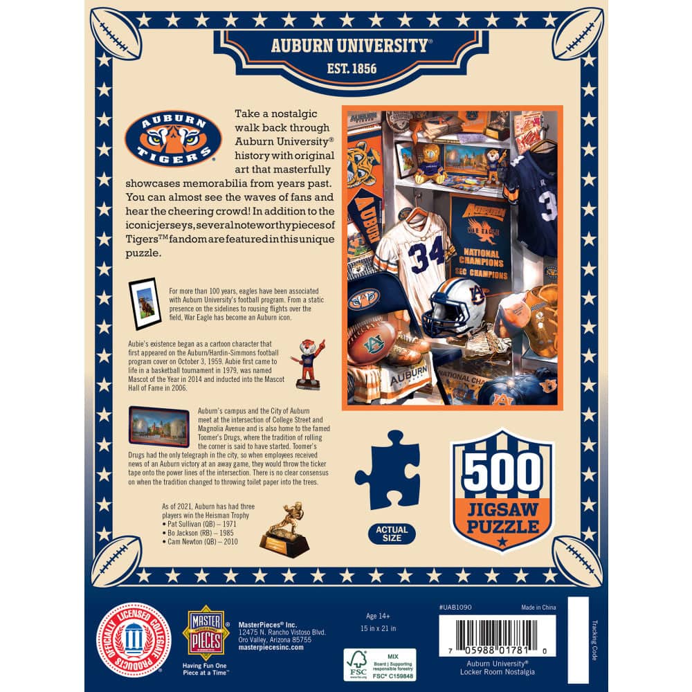 Auburn Tigers - Locker Room 500 Piece Jigsaw Puzzle