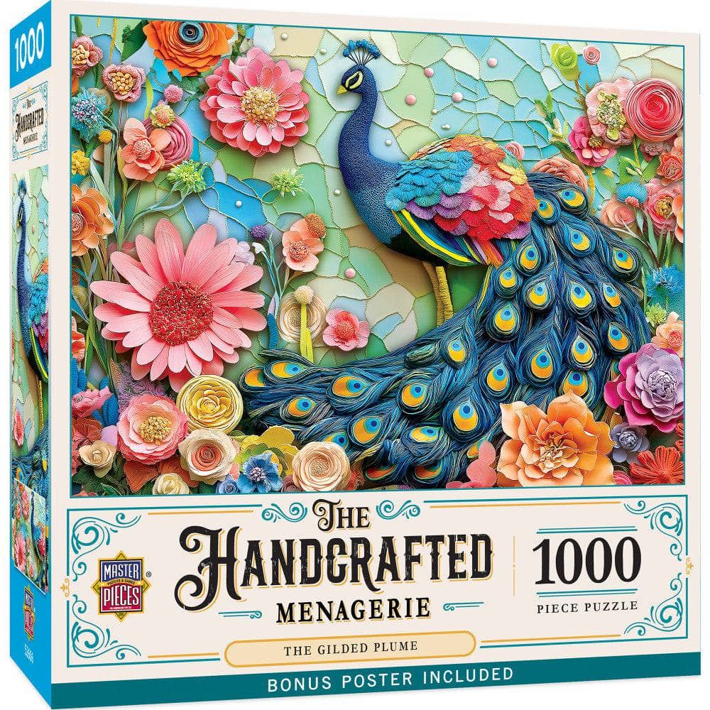 Handcrafted Menagerie - The Gilded Plume 1000 Piece Jigsaw Puzzle