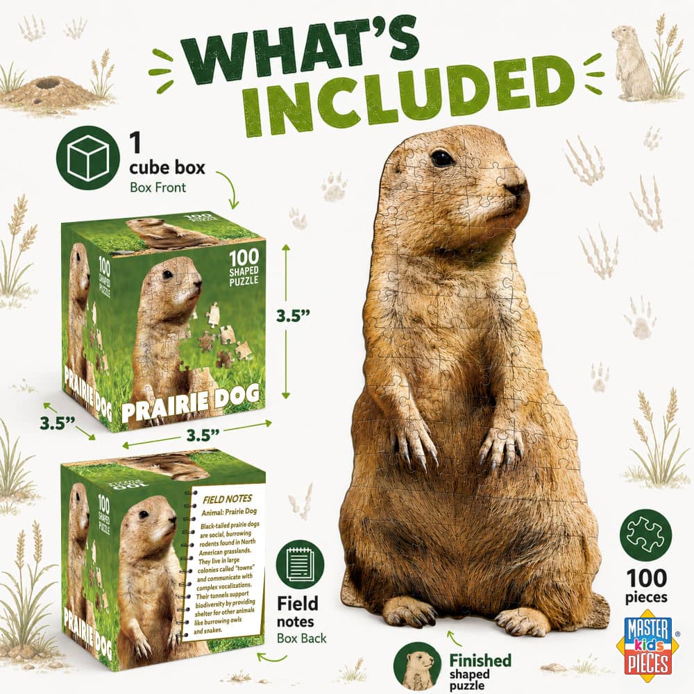 Prairie Dog 100 Piece Shaped Jigsaw Puzzle