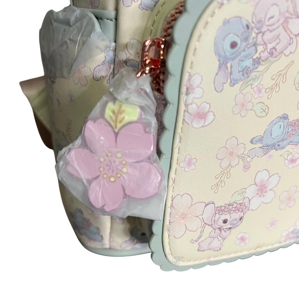 Loungefly Disney Stitch & Angel Cherry Blossom All-Over Print Mini Backpack
