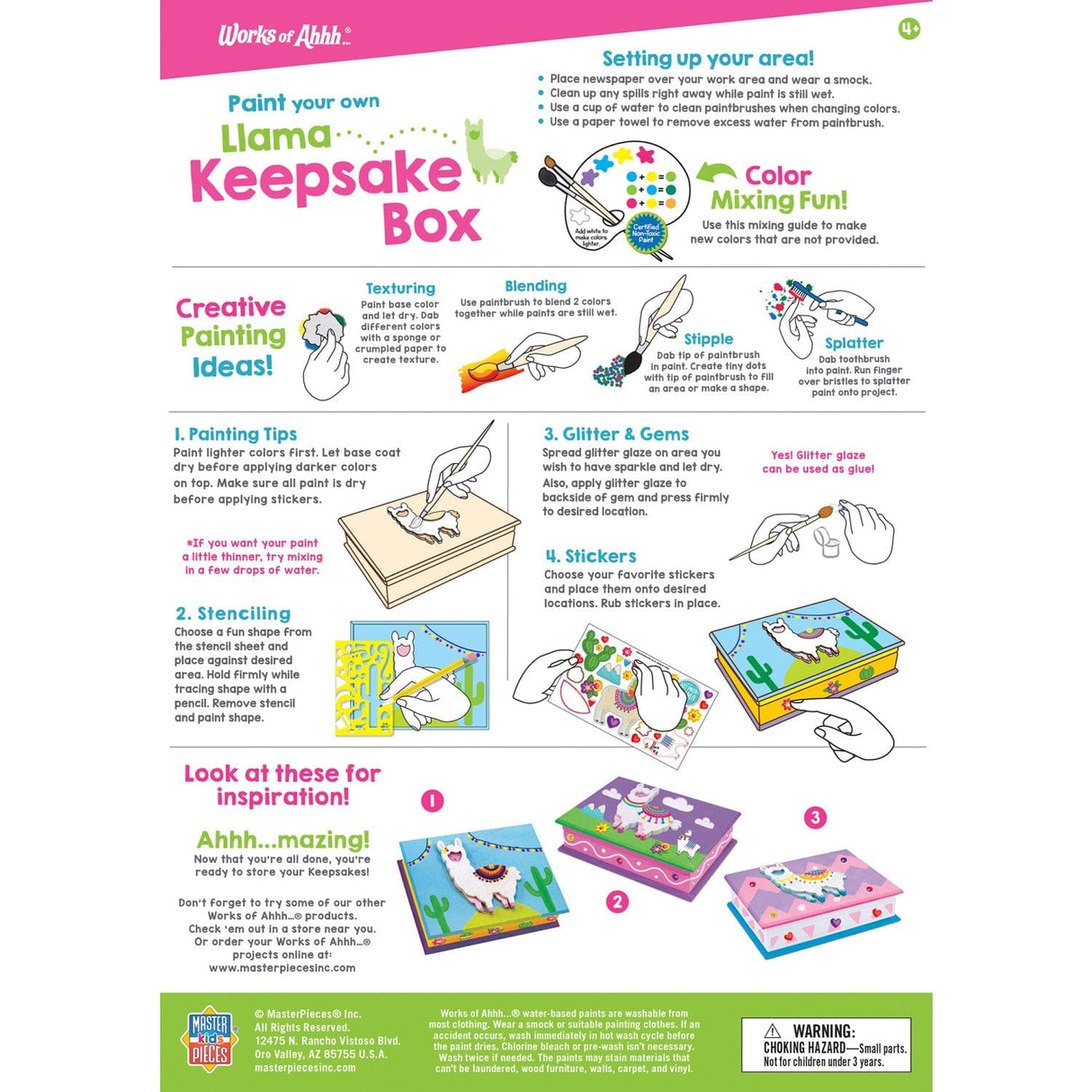 Llama Keepsake Box Wood Craft & Paint Kit