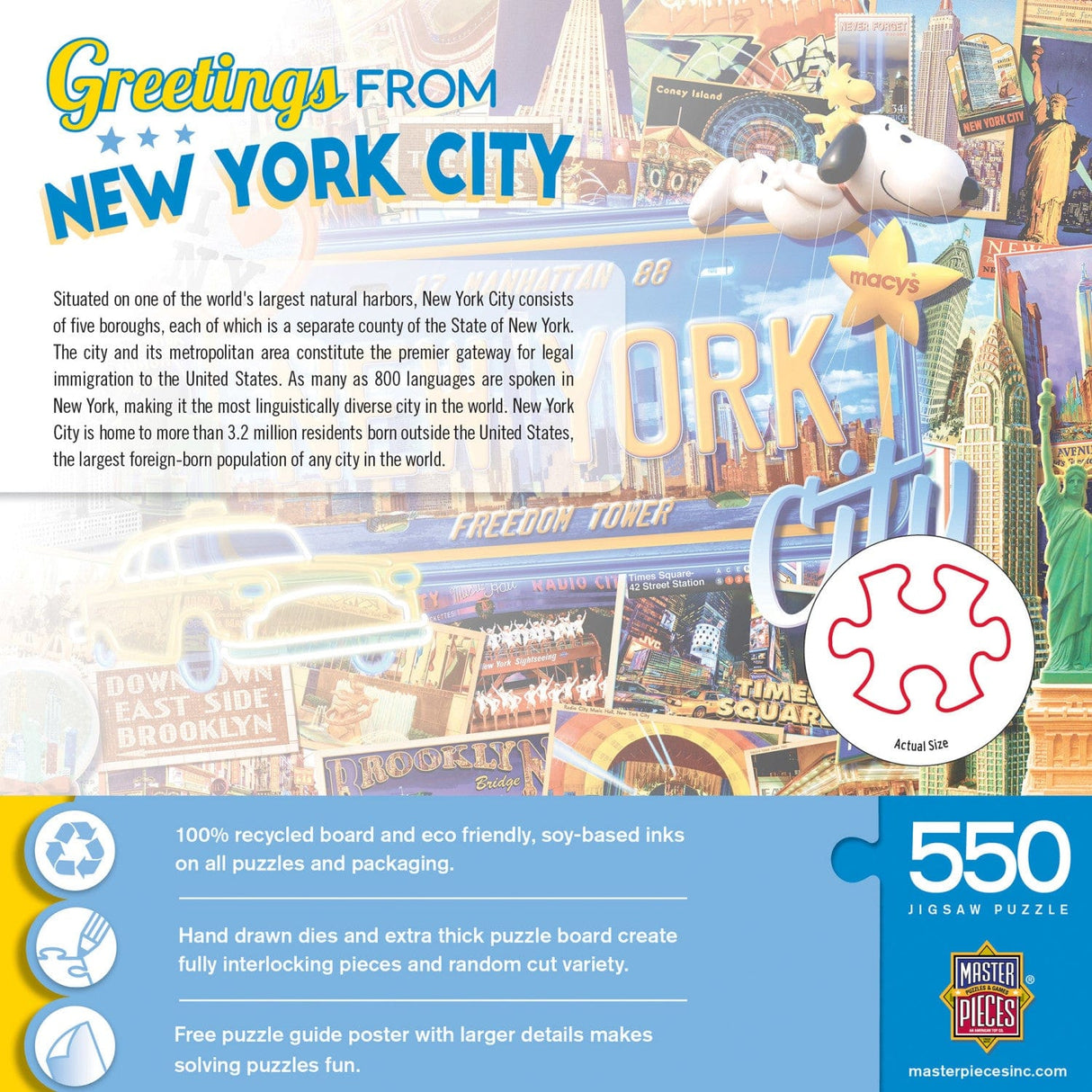 Greetings From New York - 550 Piece Jigsaw Puzzle