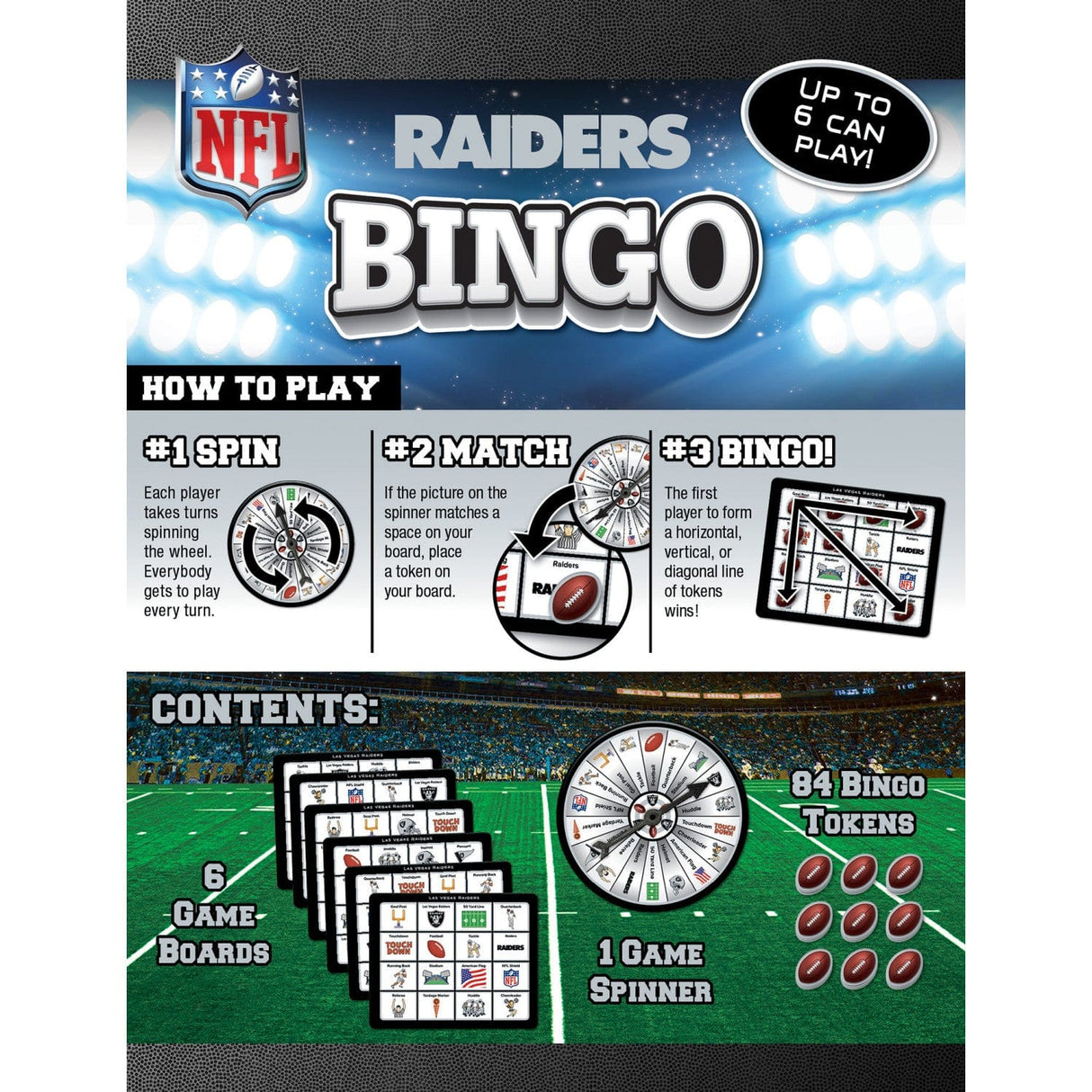 Las Vegas Raiders NFL Bingo Game