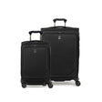 Travelpro Crew Classic 2-piece expandable spinner luggage set in Black: compact carry-on and medium check-in bag