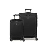 Travelpro Crew Classic 2-piece expandable spinner luggage set in Black: compact carry-on and medium check-in bag