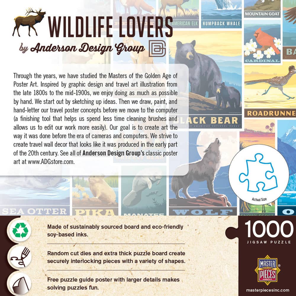Vintage Posters - Wildlife Lovers 1000 Piece Jigsaw Puzzle