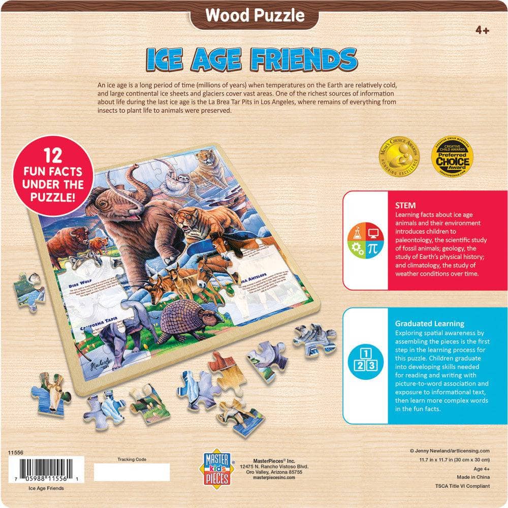 Wood Fun Facts - Ice Age Friends 48 Piece Wood Jigsaw Puzzle
