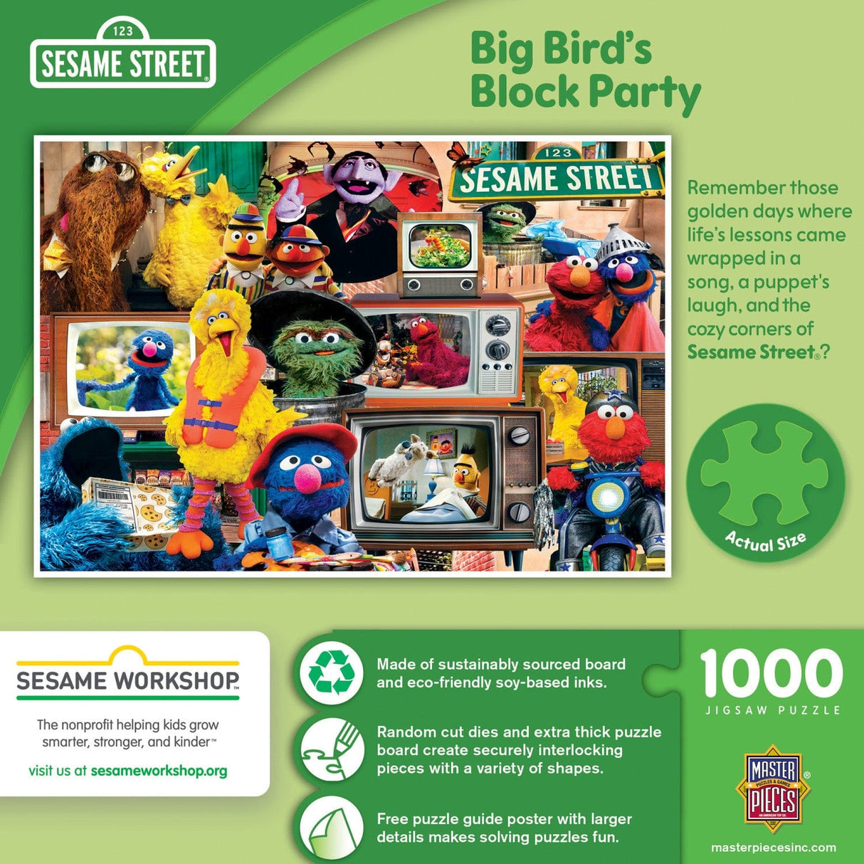 Sesame Street - Big Bird's Block Party 1000 Piece Jigsaw Puzzle
