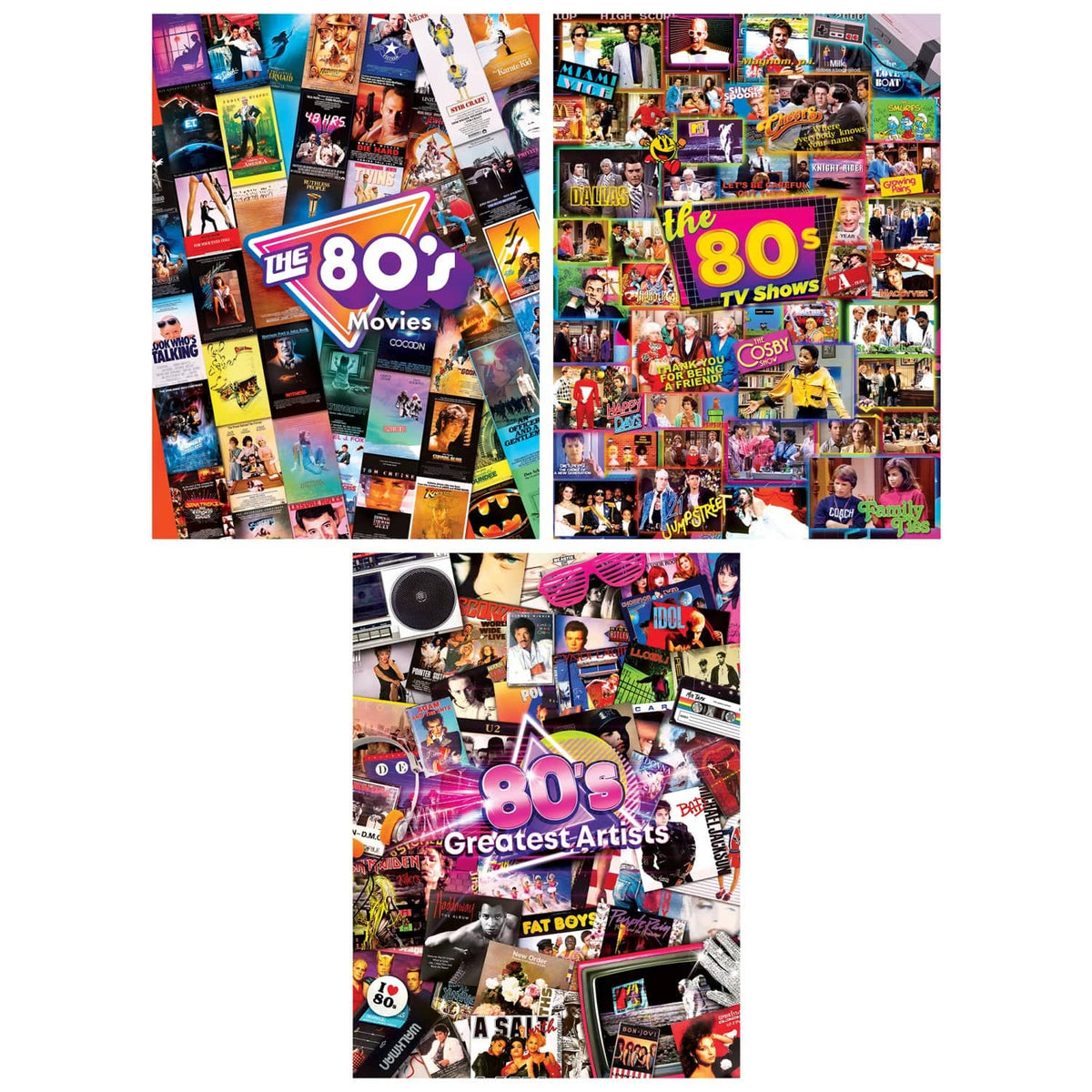 Decades - The 80's 500 Piece Jigsaw Puzzles 3-Pack