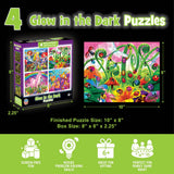 Glow in the Dark 100 Piece Jigsaw Puzzles - 4-Pack V1