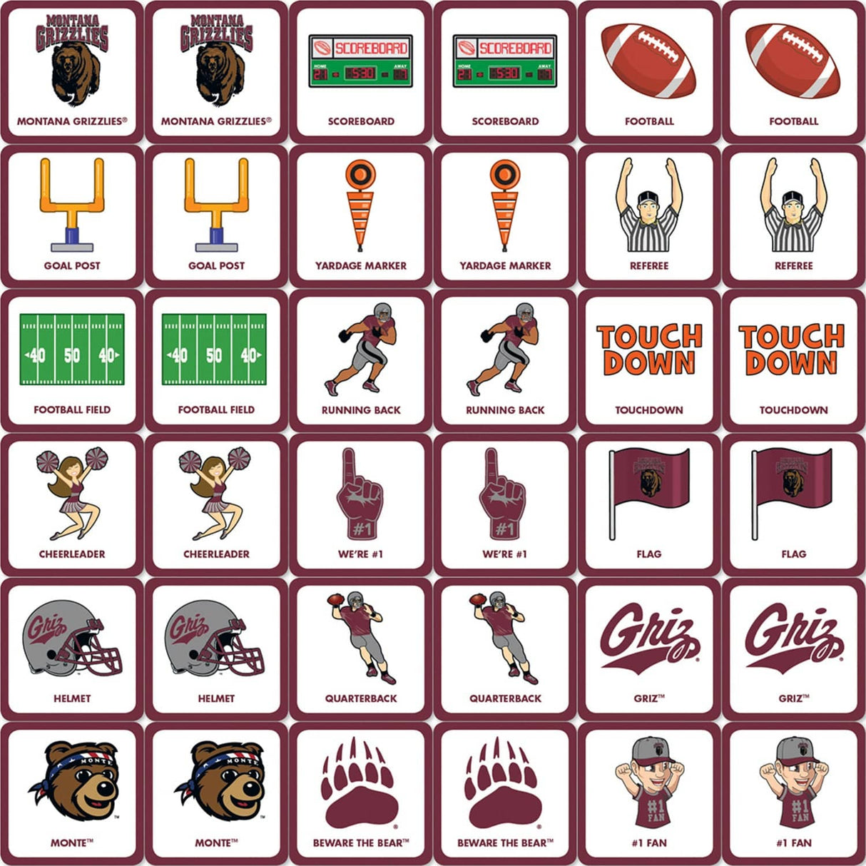 Montana Grizzlies Matching Game