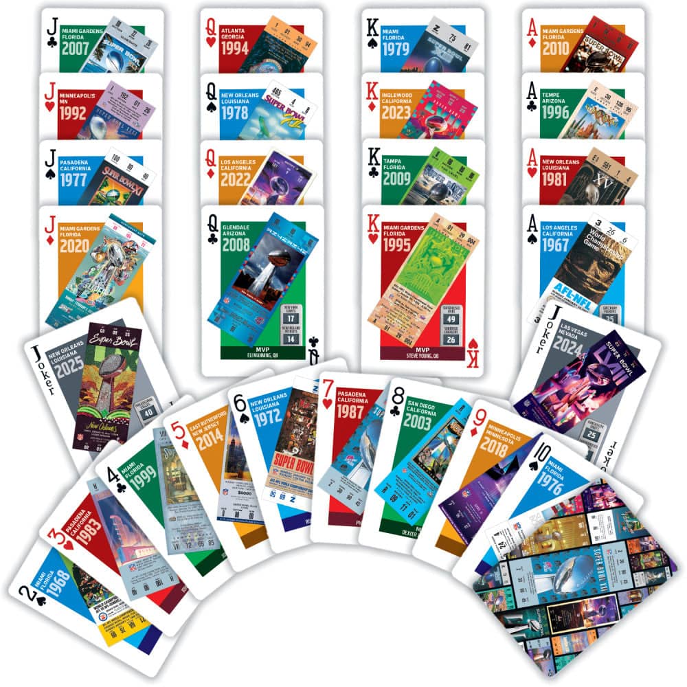 NFL Super Bowl Ticket Playing Cards - 54 Card Deck