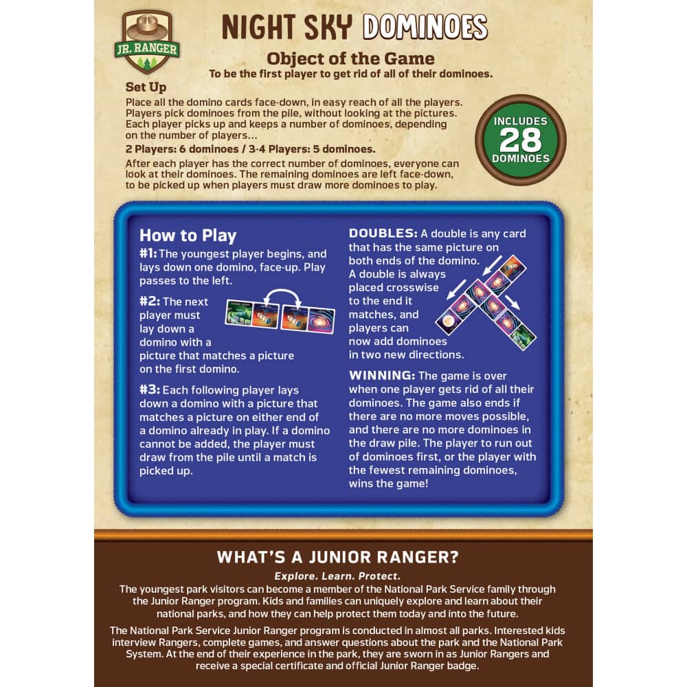 Jr. Ranger - Night Sky Picture Dominoes