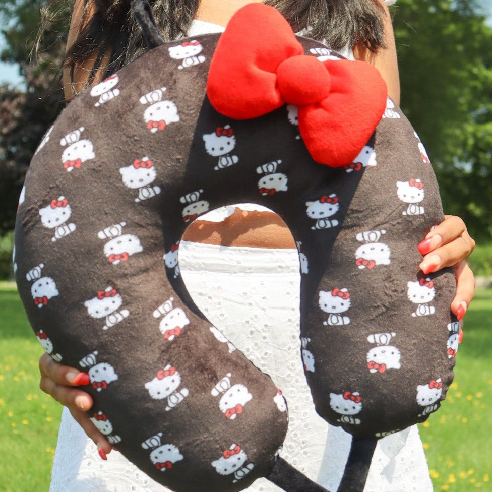 Hello Kitty Travel Neck Pillow Black & Red