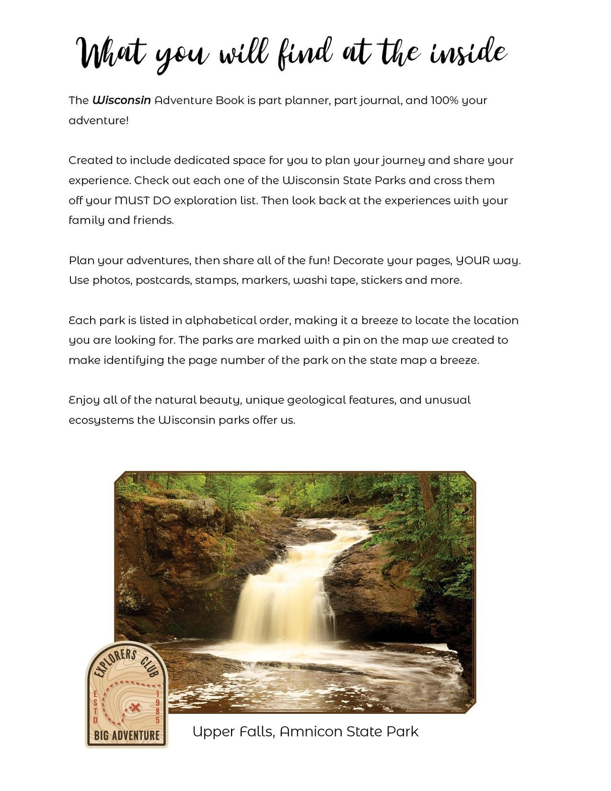 Wisconsin State Parks - Adventure Planning Journal