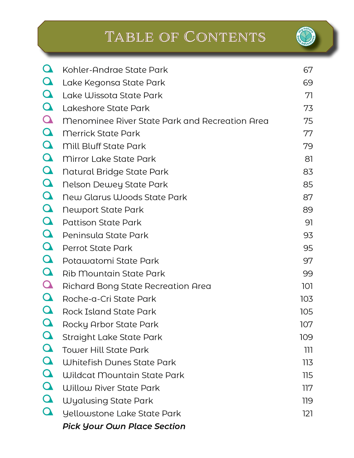 Wisconsin State Parks - Adventure Planning Journal