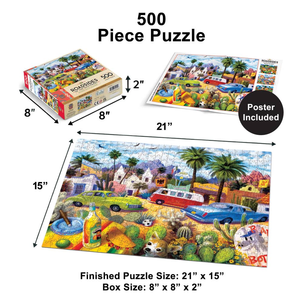 Roadsides of the Southwest - Other Side of the Border 500 Piece Jigsaw Puzzle