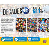 Decades - The 90's 500 Piece Jigsaw Puzzles 3-Pack