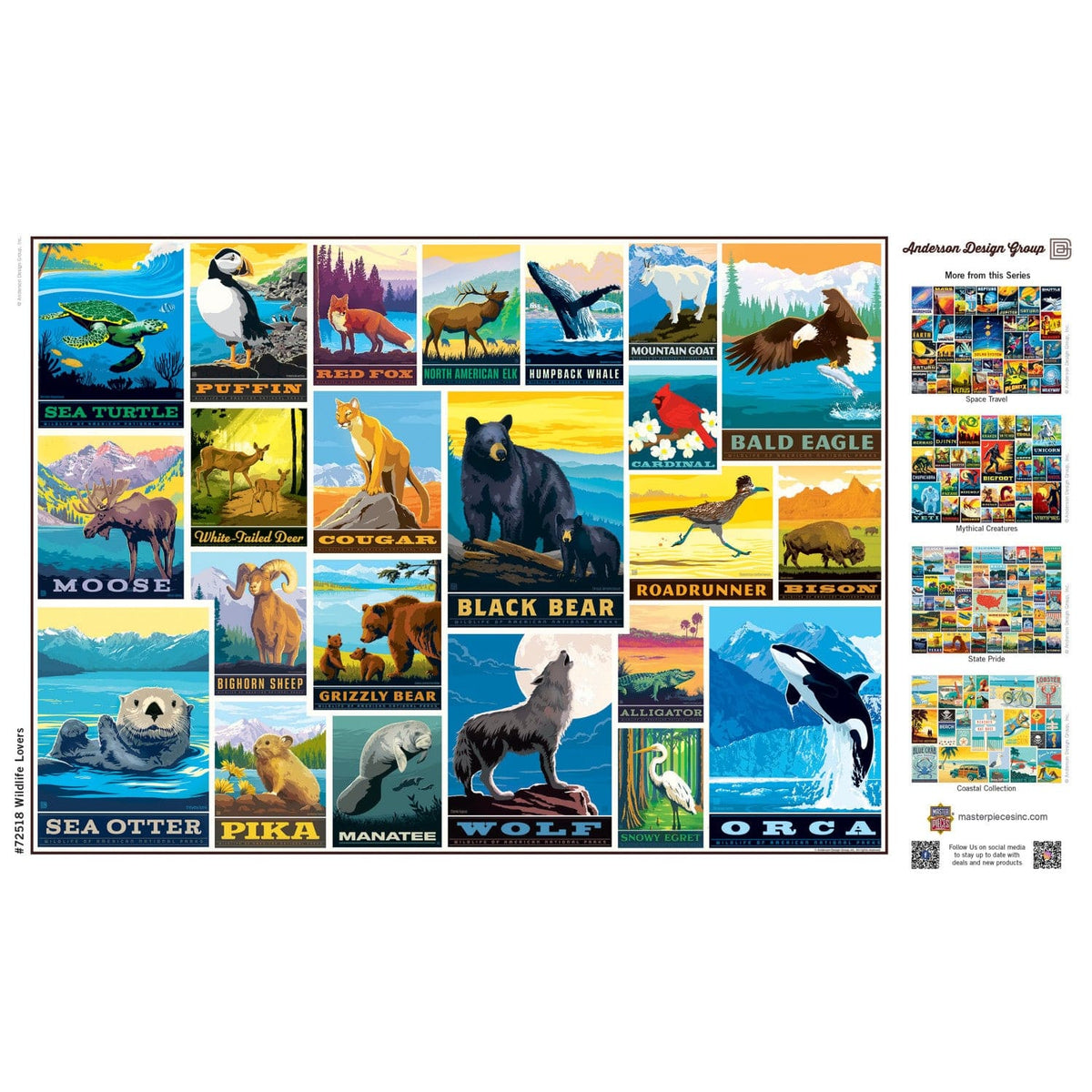 Vintage Posters - Wildlife Lovers 1000 Piece Jigsaw Puzzle