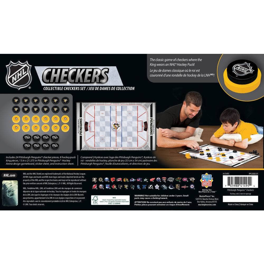 Pittsburgh Penguins Checkers Board Game