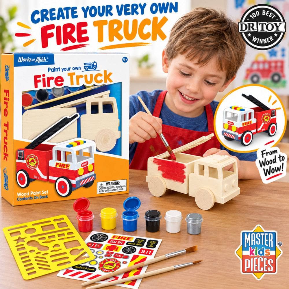 Firetruck Wood Craft & Paint Kit