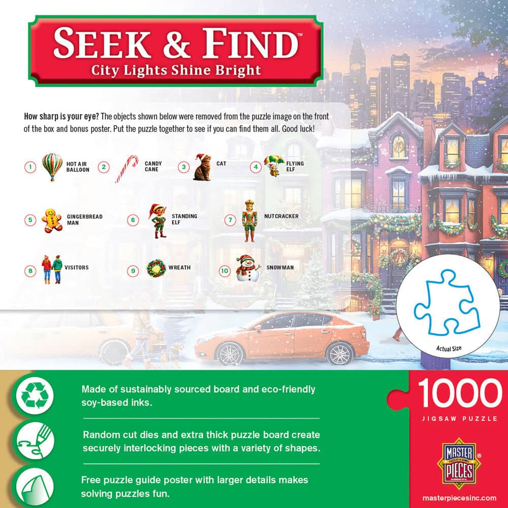 Seek & Find - City Lights Shine Bright 1000 Piece Jigsaw Puzzle