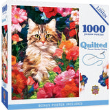 Quilted - Flower Garden Hiding 1000 Piece Jigsaw Puzzle