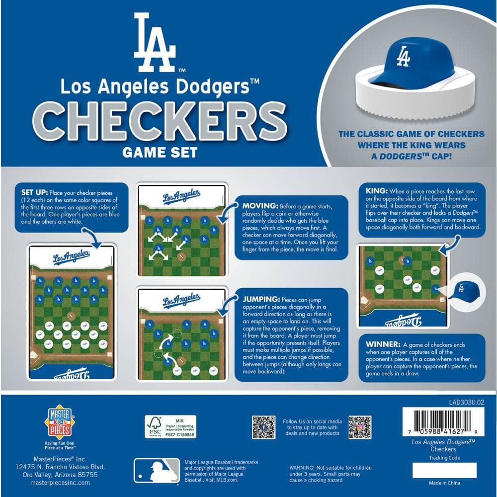 Los Angeles Dodgers Checkers Board Game