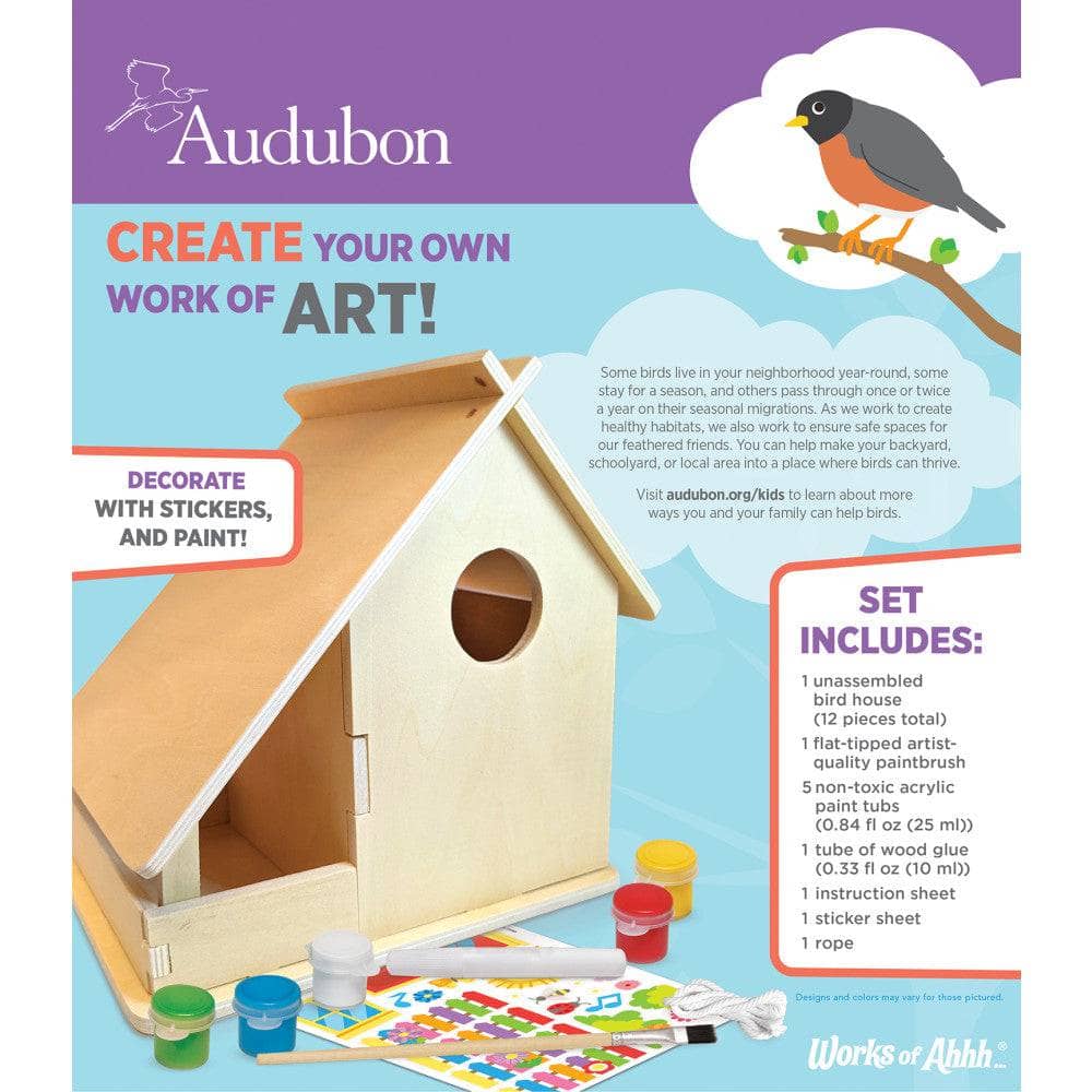 Audubon - Bird House Buildable Wood Craft & Paint Kit