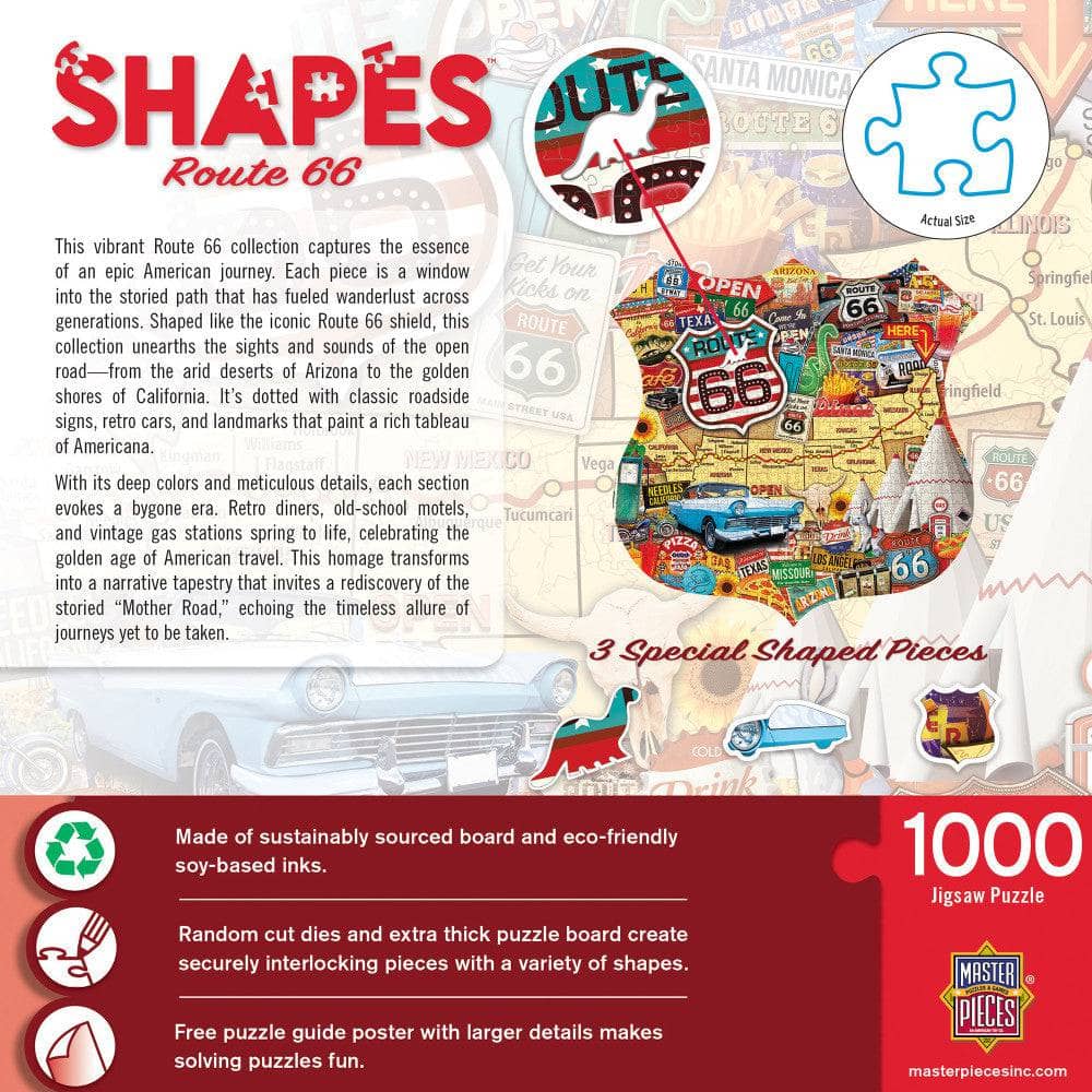 Route 66 1000 Piece Shaped Jigsaw Puzzle