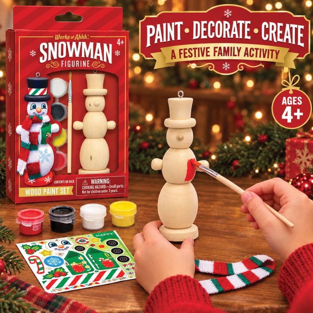 Nutcracker Snowman Ornament Wood Paint Kit