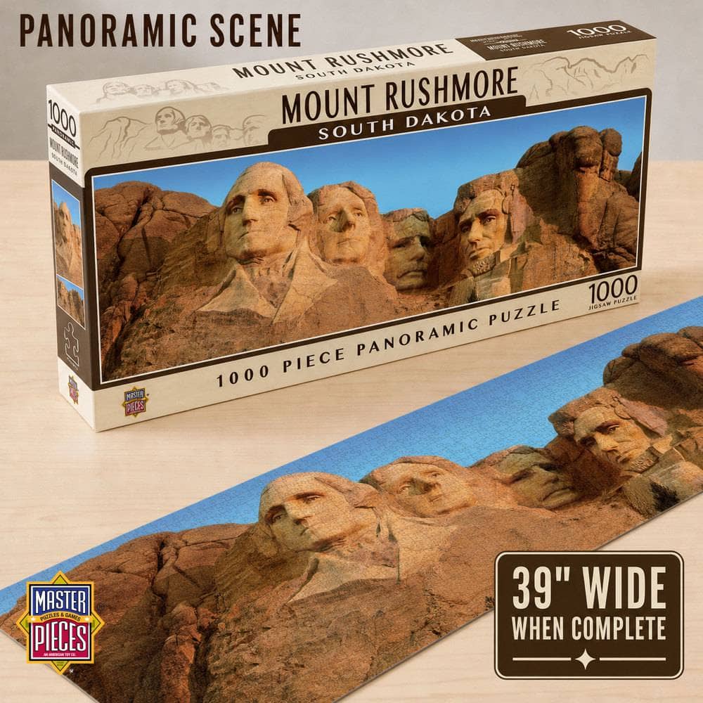 Mount Rushmore, South Dakota 1000 Piece Panoramic Jigsaw Puzzle