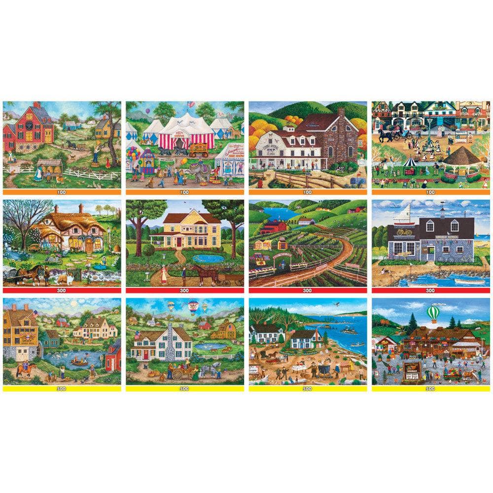 Folk Art Jigsaw Puzzle Collection - 12 Pack