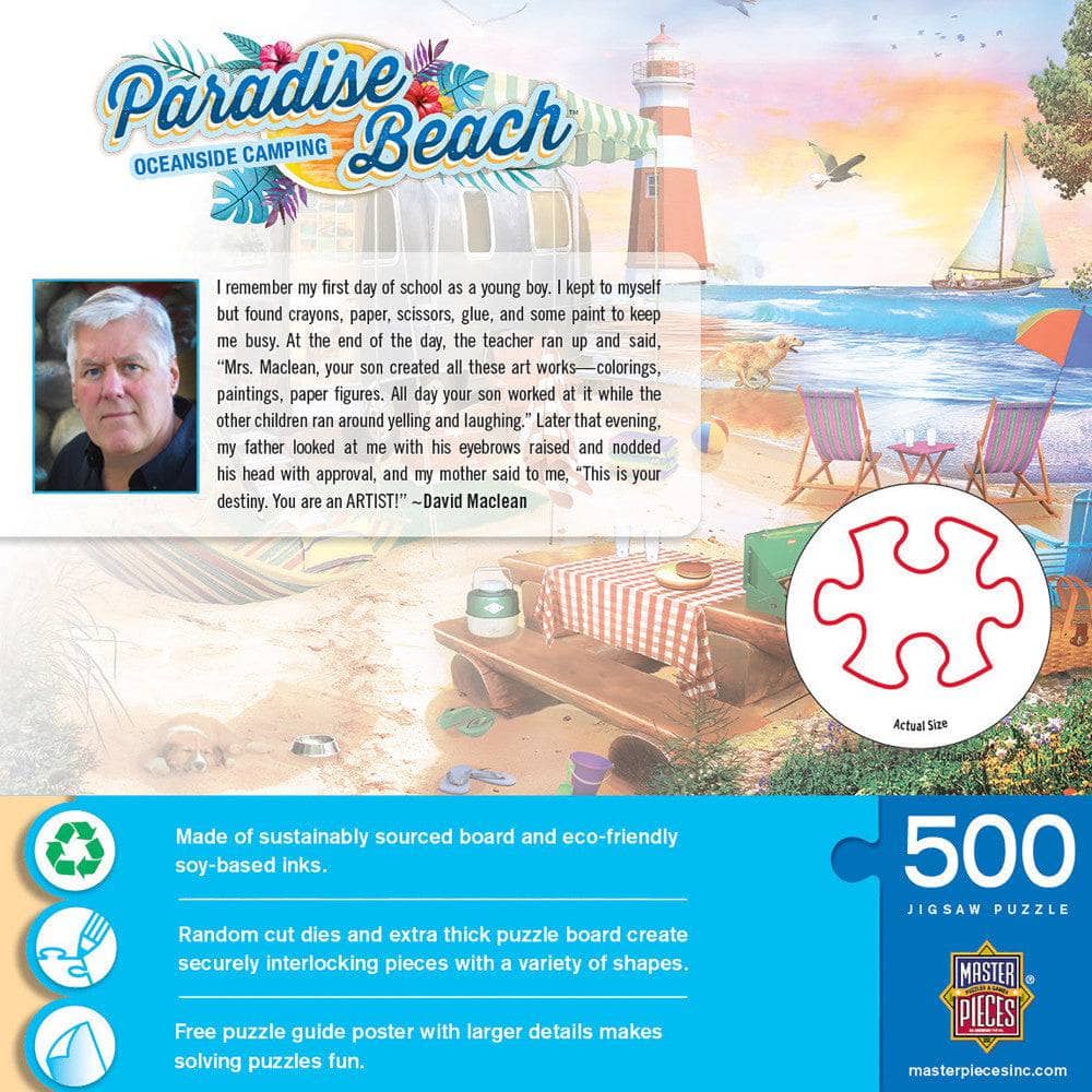 Paradise Beach - Oceanside Camping 500 Piece Jigsaw Puzzle