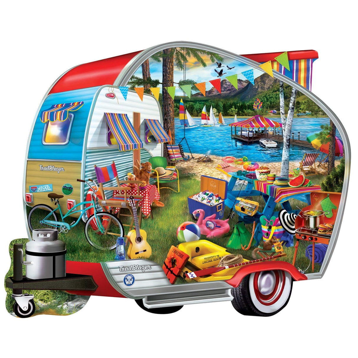 Shapes - Happy Campers 1000 Piece Shaped Jigsaw Puzzle