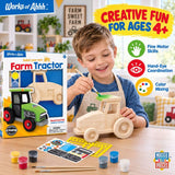 Farm Tractor Wood Craft & Paint Kit