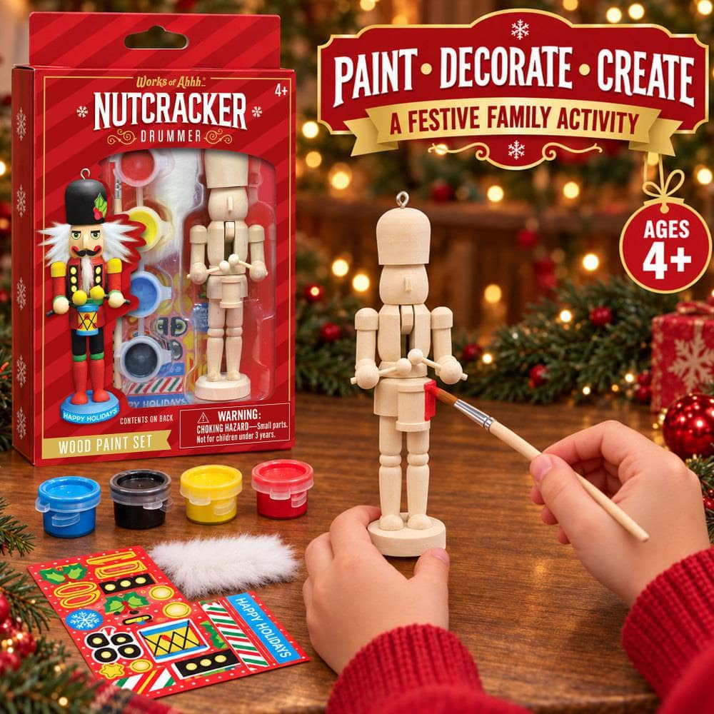 Nutcracker Drummer Ornament Wood Paint Kit