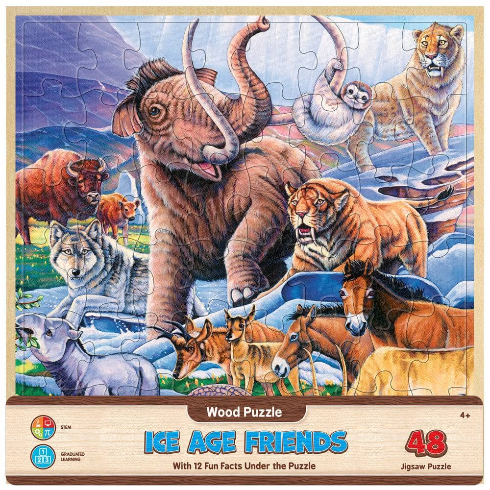 Wood Fun Facts - Ice Age Friends 48 Piece Wood Jigsaw Puzzle